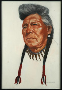 Portrait painting of Native American