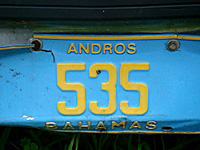 Andros Bahamas license plate