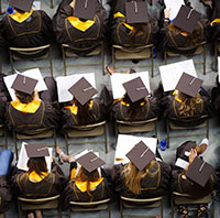graduates viewed from above