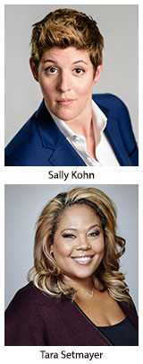 head portraits of two women, Sally Kohn and Tara Setmayer