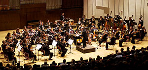 orchestra seen from distance