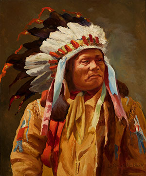 painting of Native American man