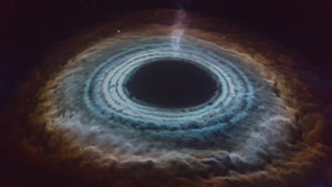 artist's rendering of a black hole