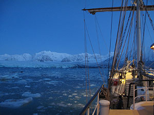 ship in icy water