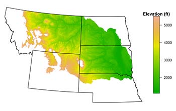 color-coded map of Rocky Mountain region states