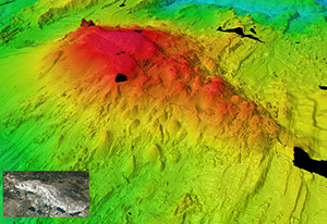 sonar image of undersea volcano
