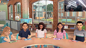 computer image of virtual students
