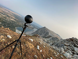 equipment with mountains in background