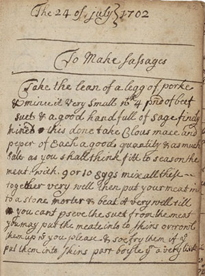 handwritten recipe