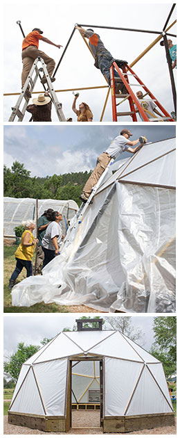 photos of dome being constructed