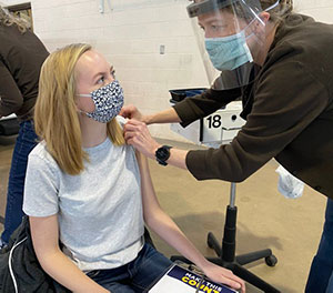 person receiving a vaccine