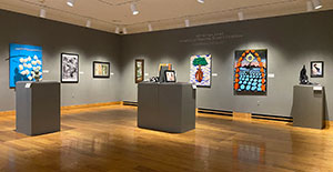 art gallery with works exhibited
