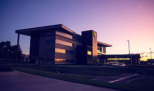 building seen at sunset