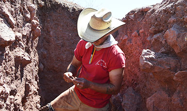 man in excavation pit
