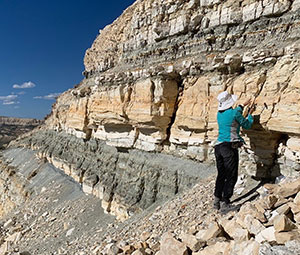 Woman on a rock face