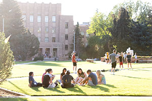 students outside