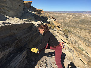 person on a rock face