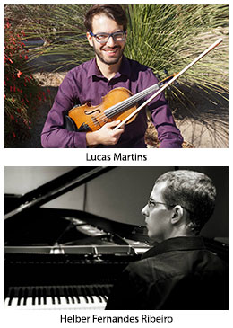 Lucas Martins and Helber Fernandes Ribeiro with their musical instruments
