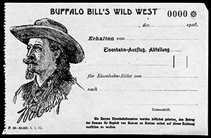train ticket with Buffalo Bill on it