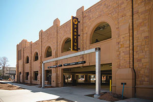 exterior view of parking garage