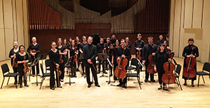 chamber orchestra on stage