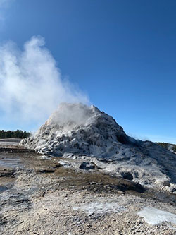 steam rising from a geothermal feature