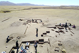 desert dig site seen from the air