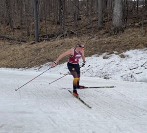 woman cross-country skiing