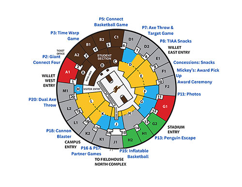 graphic map of auditorium arena