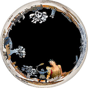 circular graphic of people and trees
