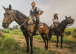 two people on horses