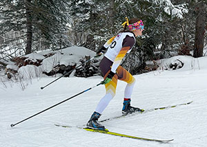 person cross-country skiing
