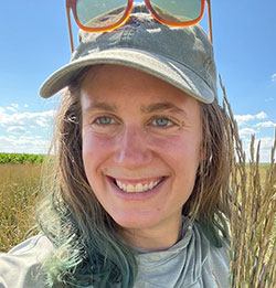 woman posing in a grain field
