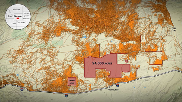 map with orange squiggles of lines all over it