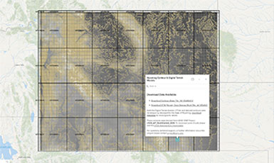 screenshot of a contour map