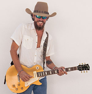 man in a cowboy hat holding a guitar