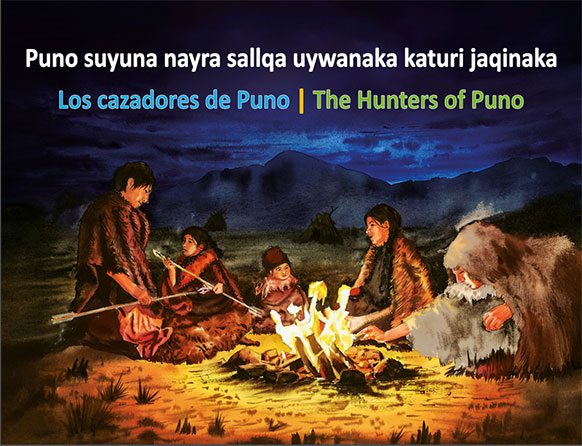 artwork of people around a fire