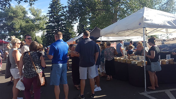 people at an outdoor market