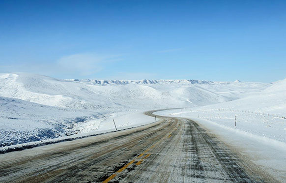 snowy highway