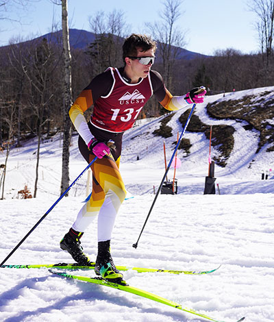 man Nordic skiing