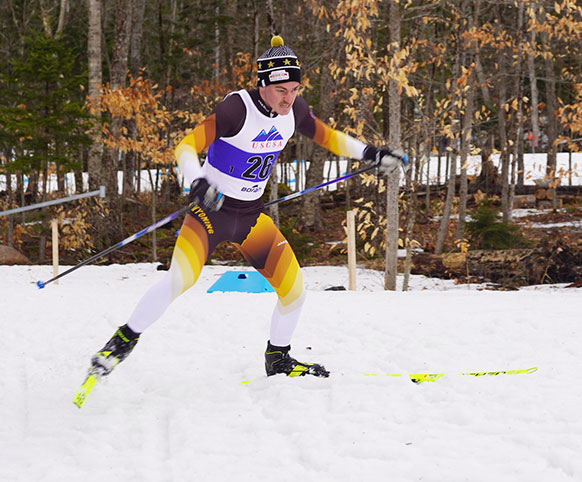 man Nordic skiing