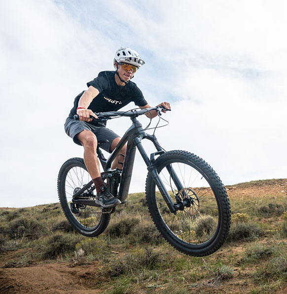 man on a mountain bike