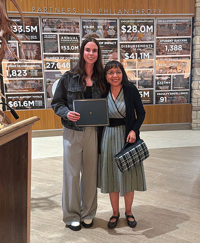 two people posing together