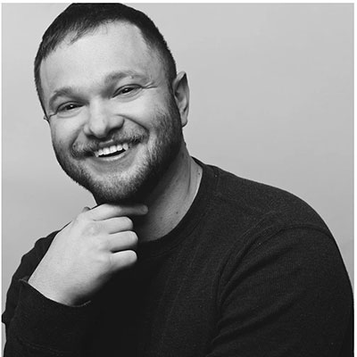black and white photo of a man