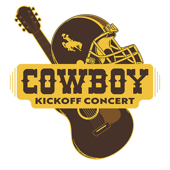 logo with a football helmet and guitar