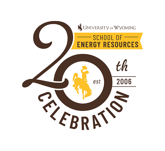 Graphic announcing the 20th anniversary of the School of Energy Resources.
