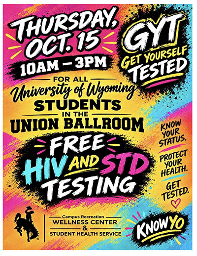 colorful poster with time and location for event