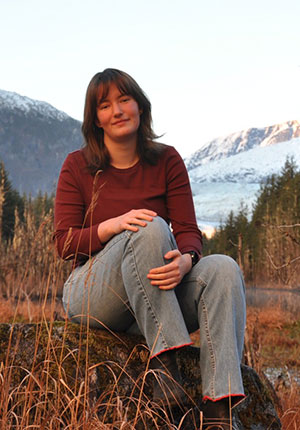 woman sitting outside