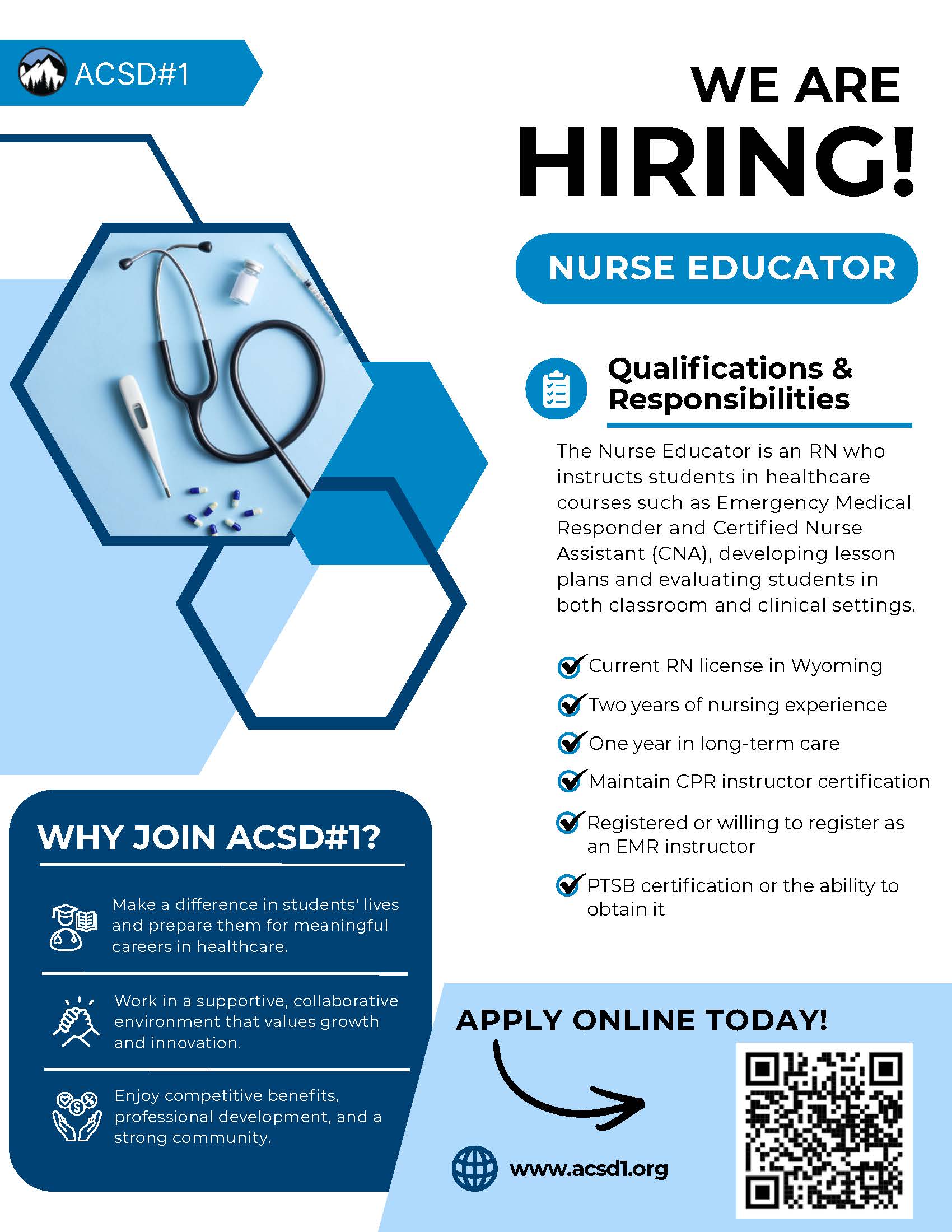 acsd1 nurse job flyer