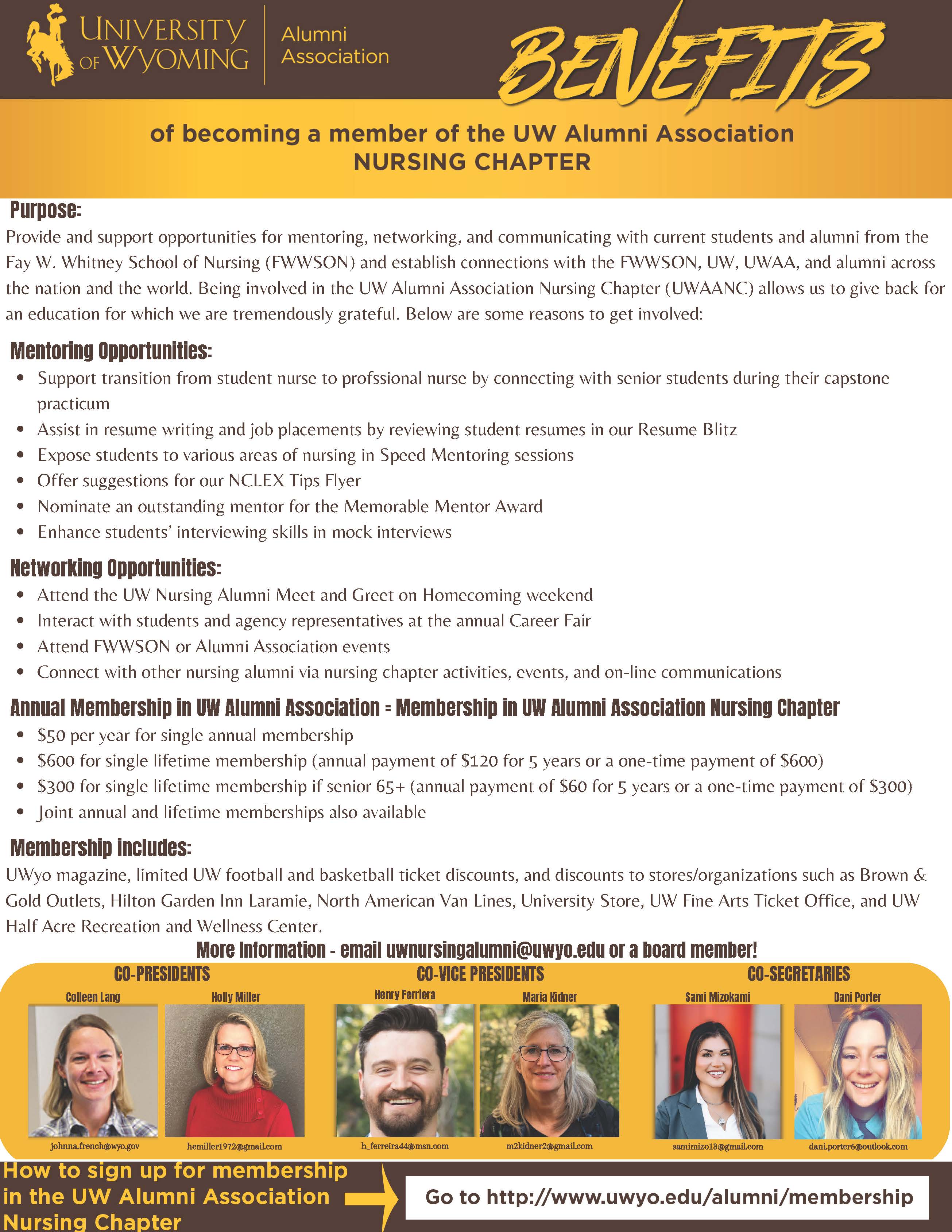 flyer with benefits of joining alumni 2025